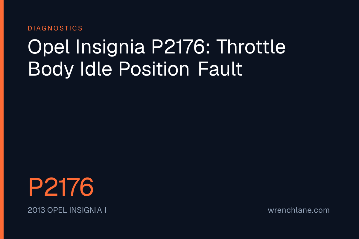 Opel Insignia P2176: Throttle Body Idle Position Fault