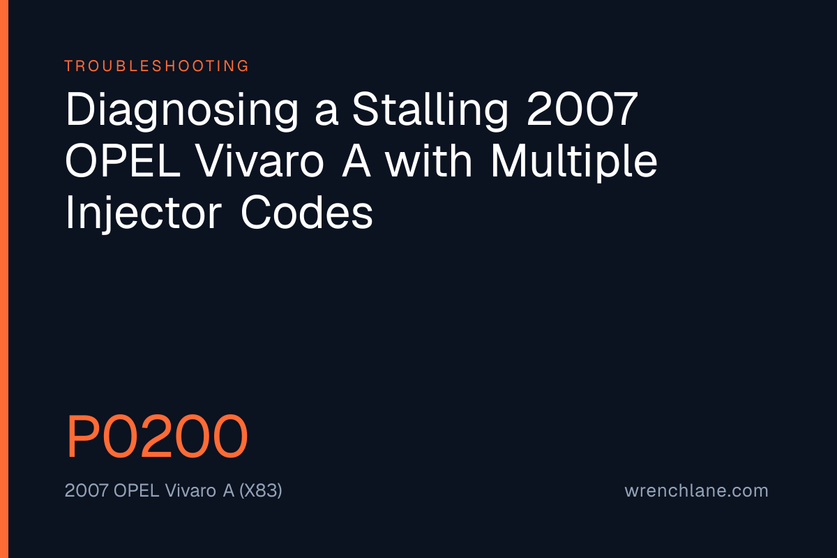 Diagnosing a Stalling 2007 OPEL Vivaro A with Multiple Injector Codes