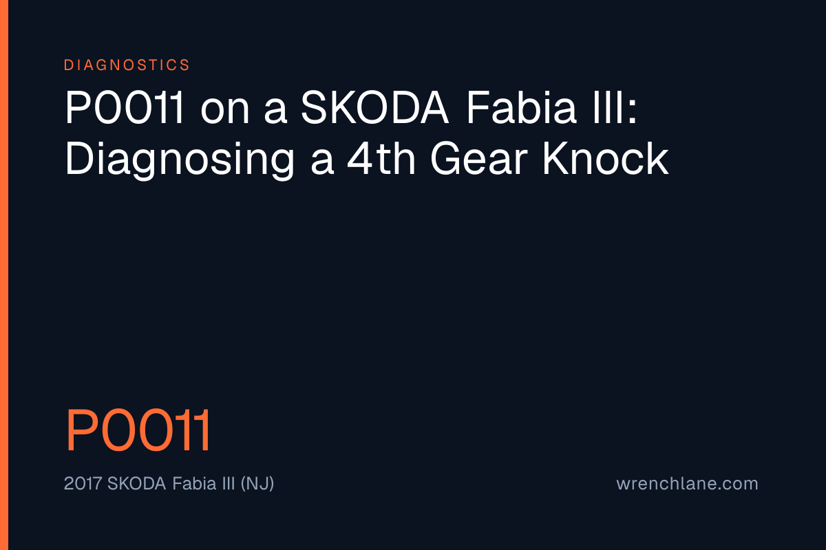 P0011 on a SKODA Fabia III: Diagnosing a 4th Gear Knock