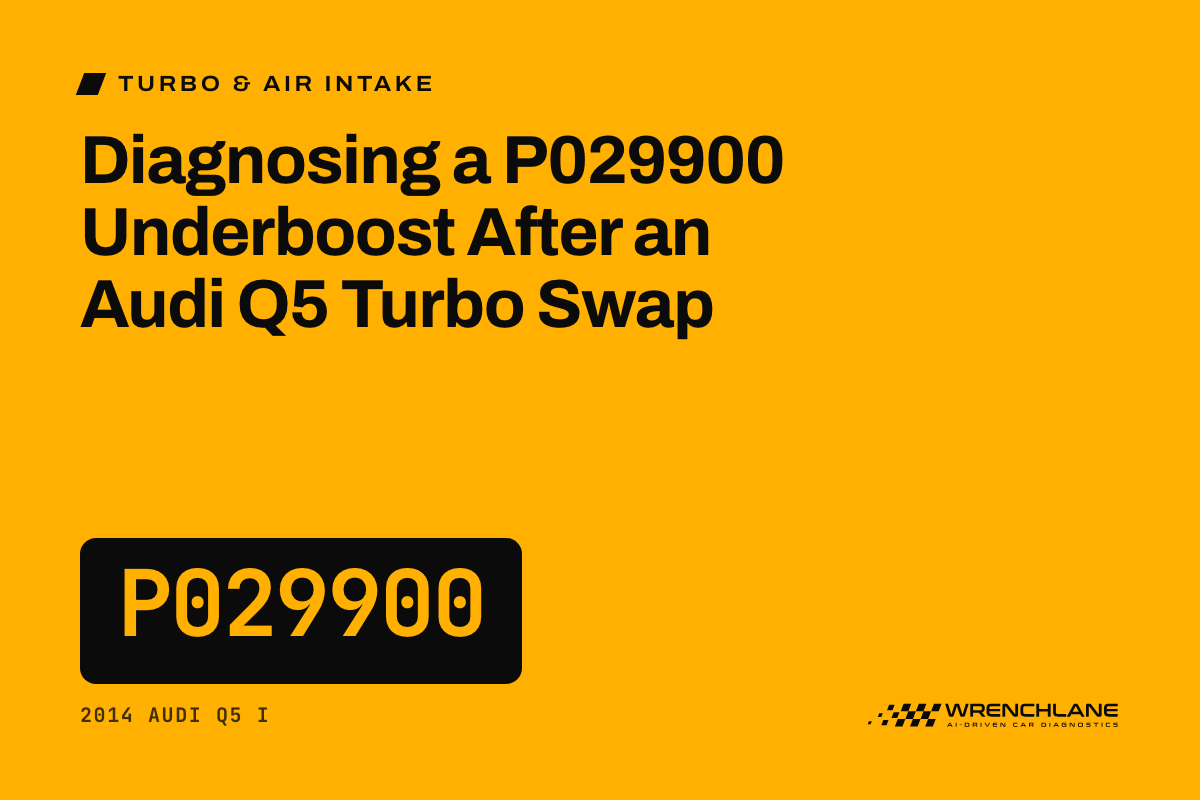 Diagnosing a P029900 Underboost After an Audi Q5 Turbo Swap