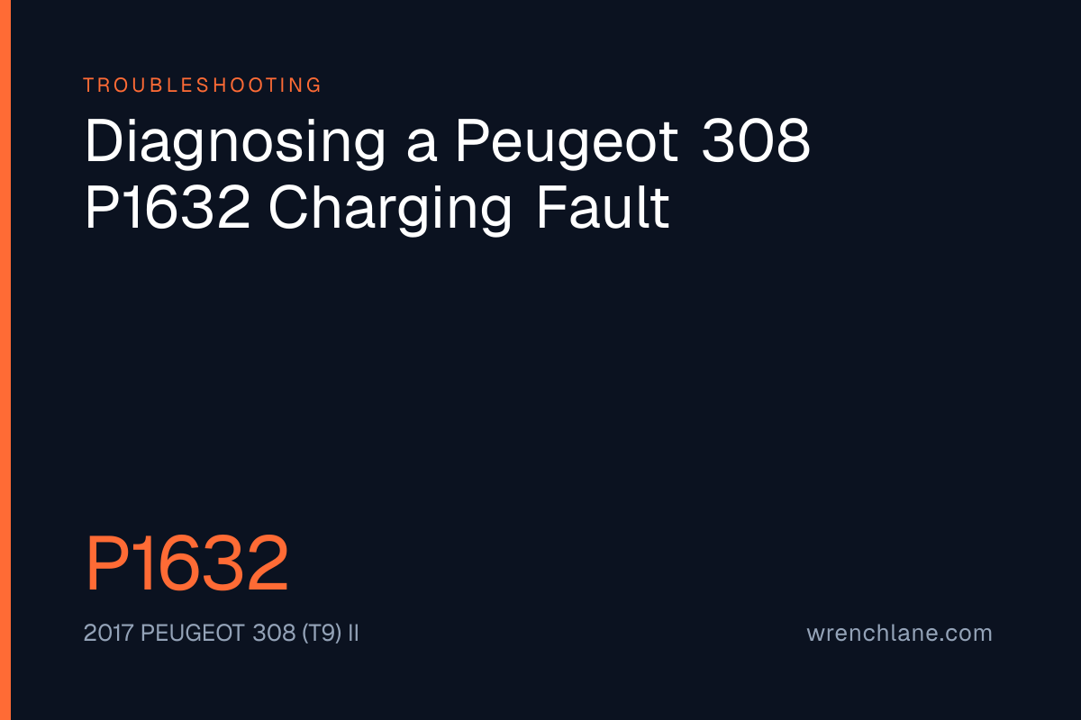 Diagnosing a Peugeot 308 P1632 Charging Fault