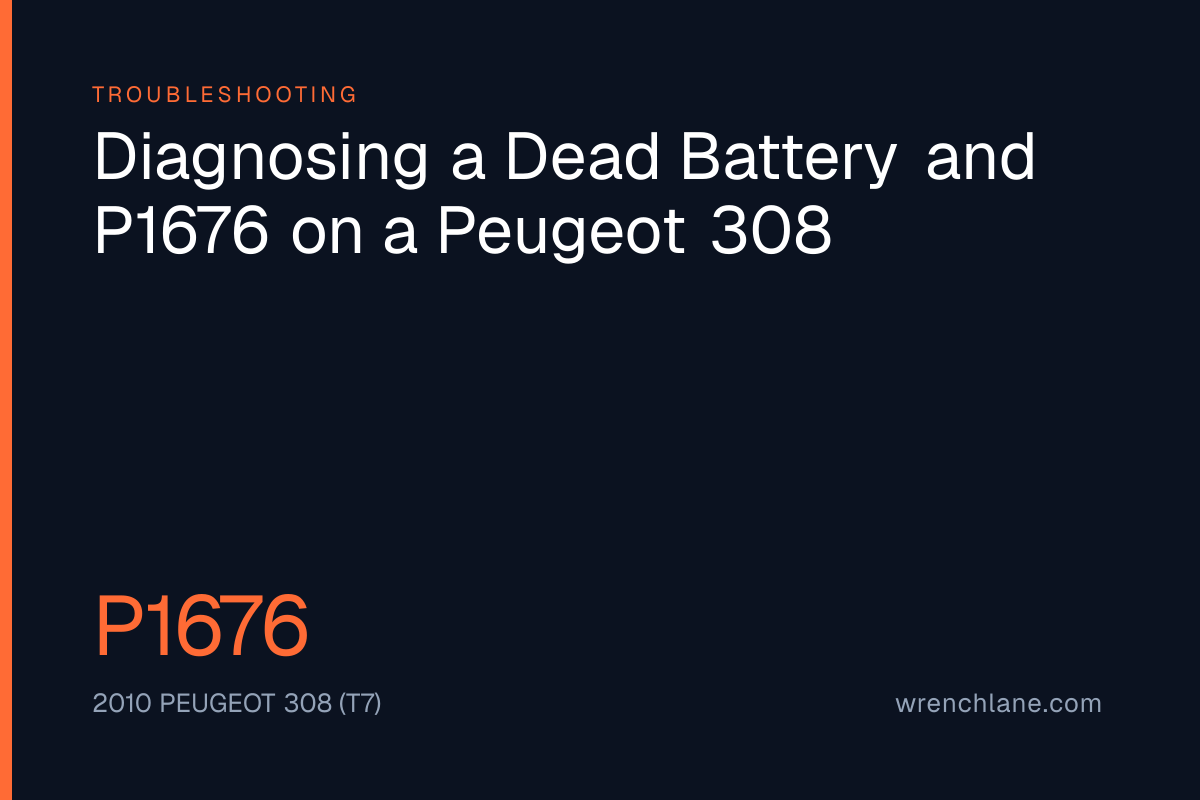 Diagnosing a Dead Battery and P1676 on a Peugeot 308