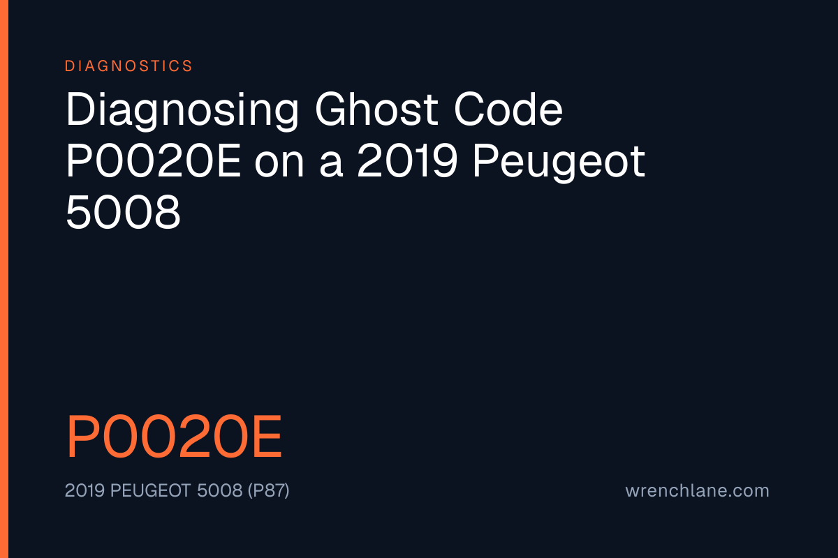 Diagnosing Ghost Code P0020E on a 2019 Peugeot 5008