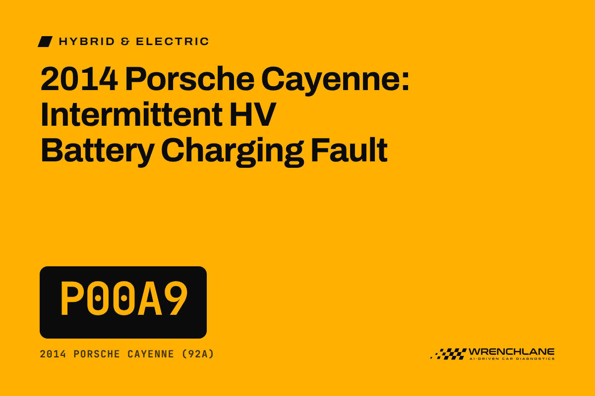 2014 Porsche Cayenne: Intermittent HV Battery Charging Fault