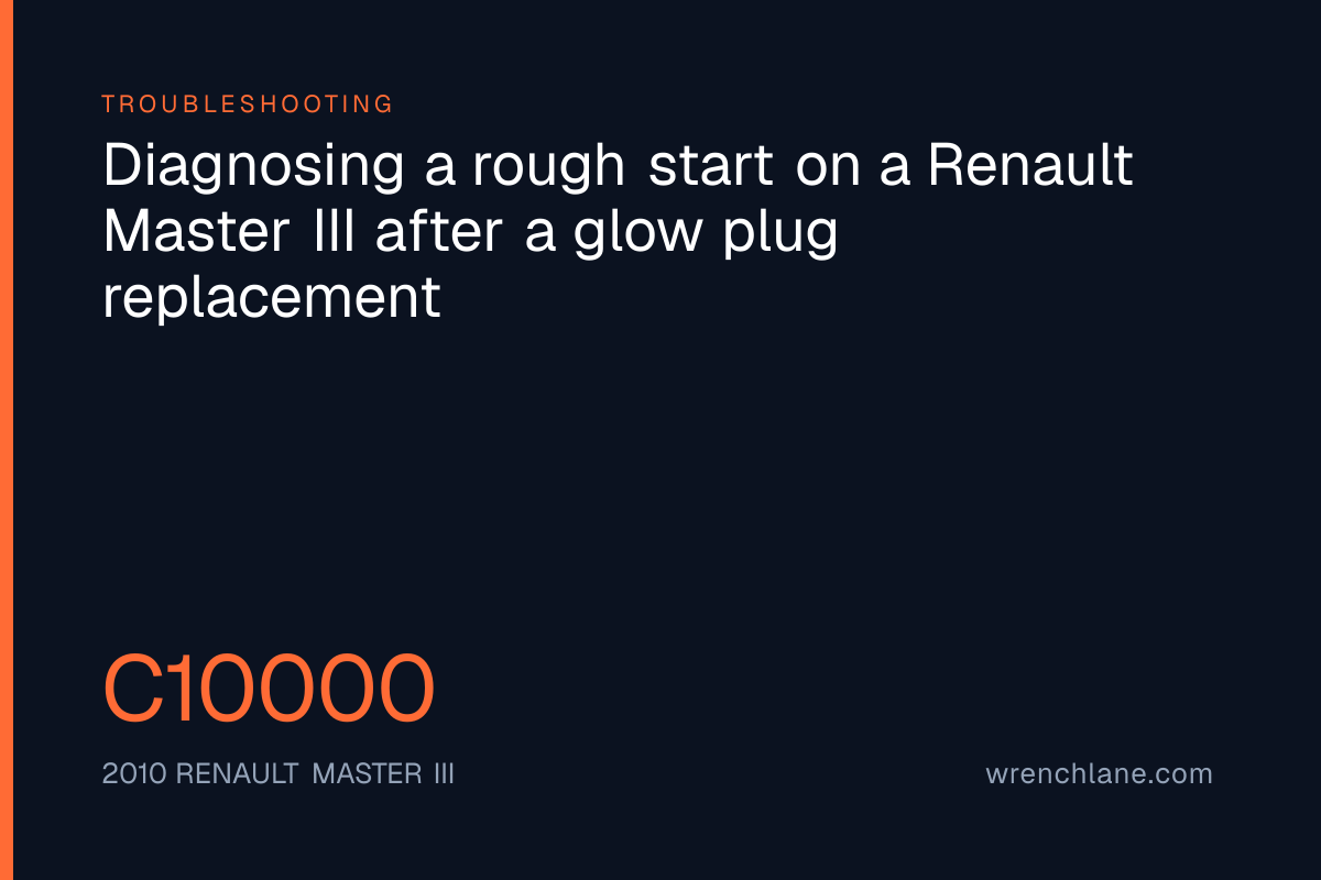 Diagnosing a rough start on a Renault Master III after a glow plug replacement