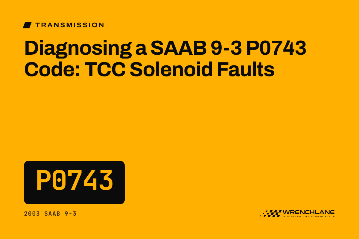 Diagnosing a SAAB 9-3 P0743 Code: TCC Solenoid Faults