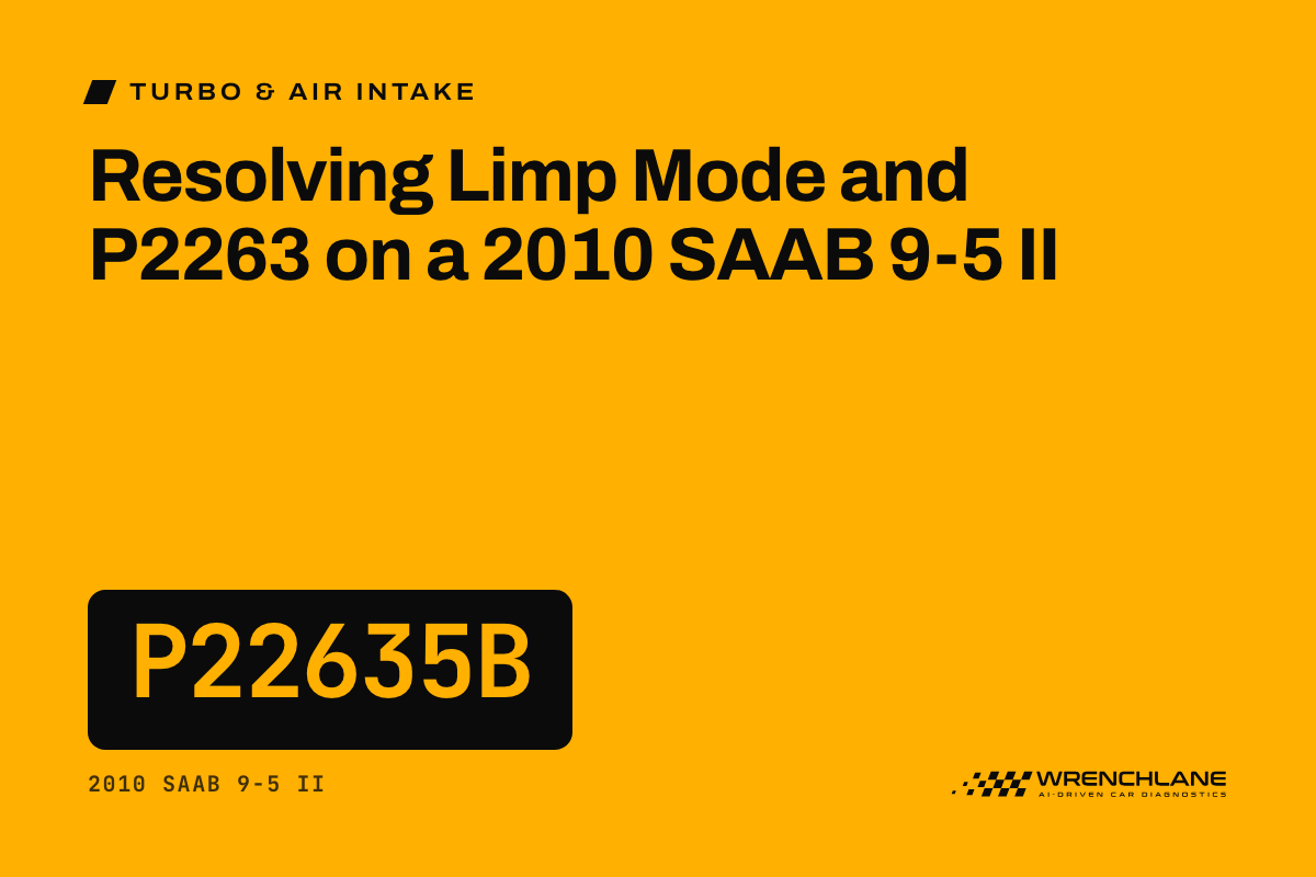 Resolving Limp Mode and P2263 on a 2010 SAAB 9-5 II