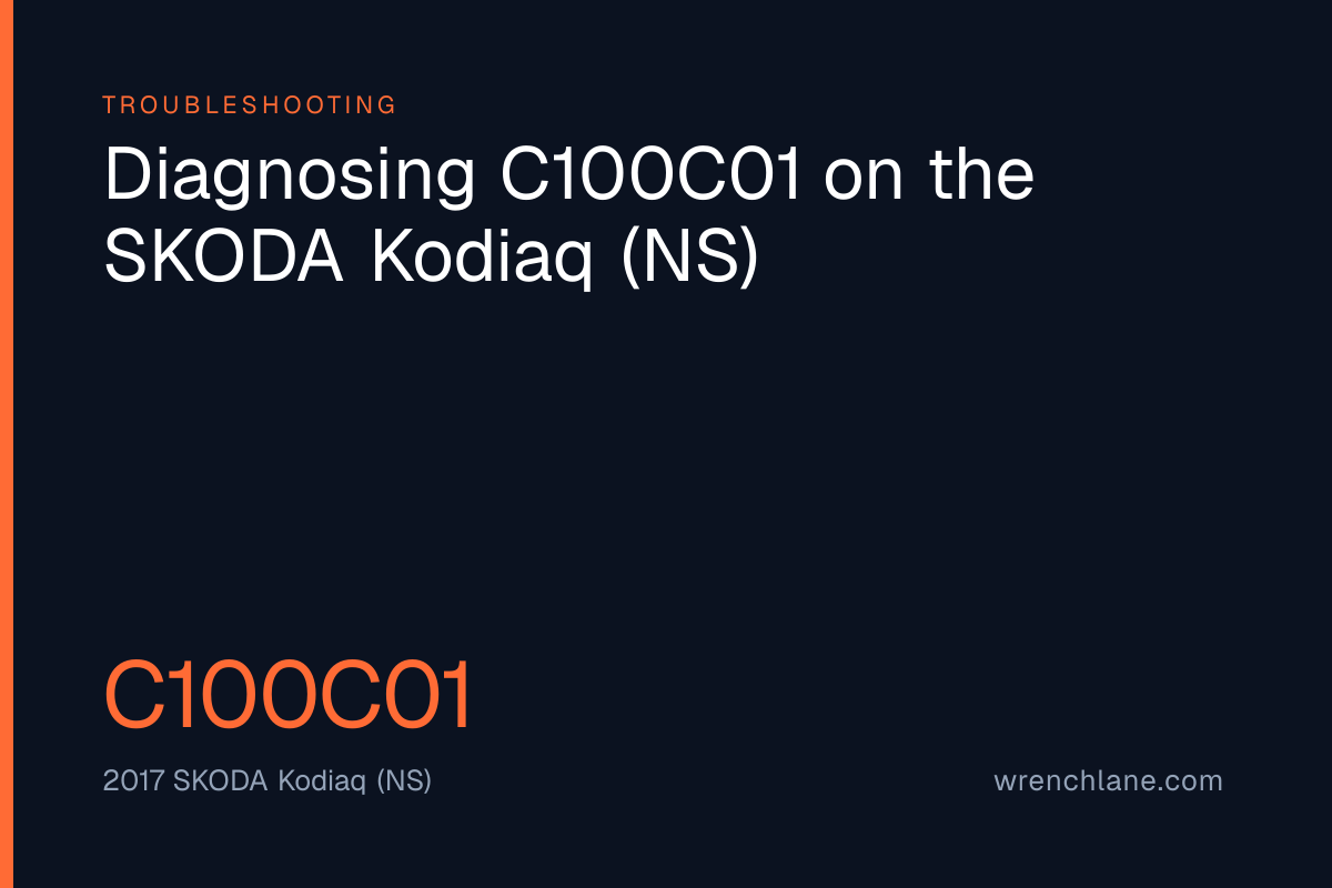 Diagnosing C100C01 on the SKODA Kodiaq (NS)
