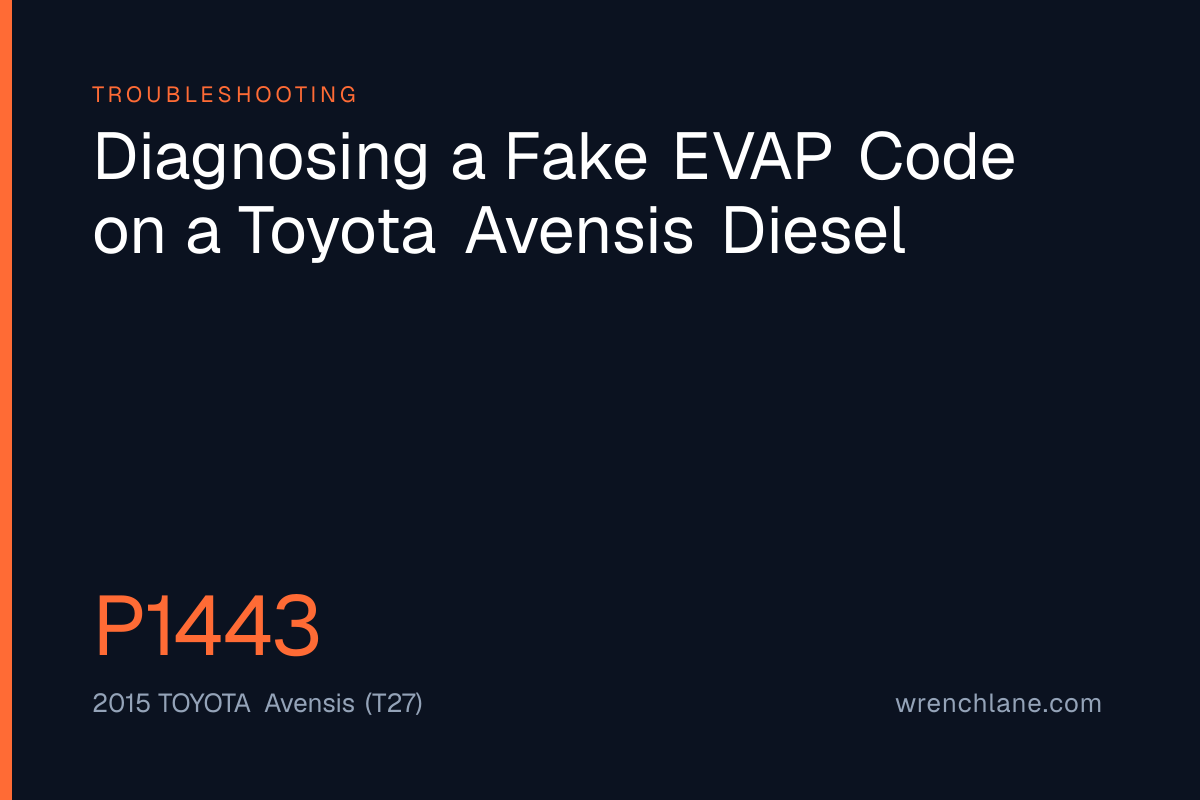 Diagnosing a Fake EVAP Code on a Toyota Avensis Diesel
