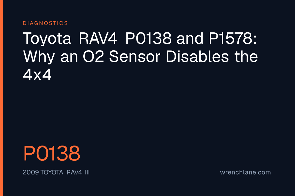 Toyota RAV4 P0138 and P1578: Why an O2 Sensor Disables the 4x4