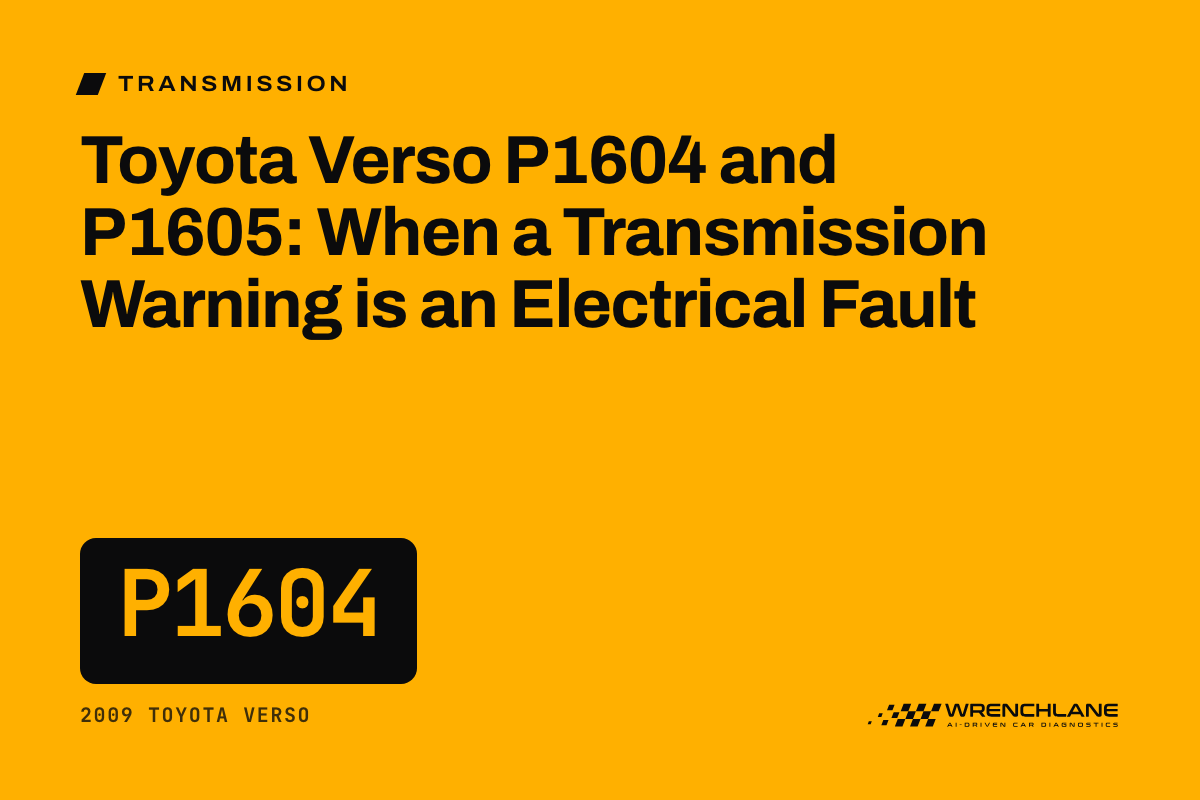 Toyota Verso P1604 and P1605: When a Transmission Warning is an Electrical Fault