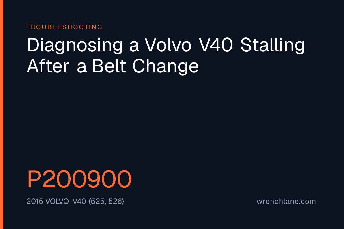 Diagnosing a Volvo V40 Stalling After a Belt Change