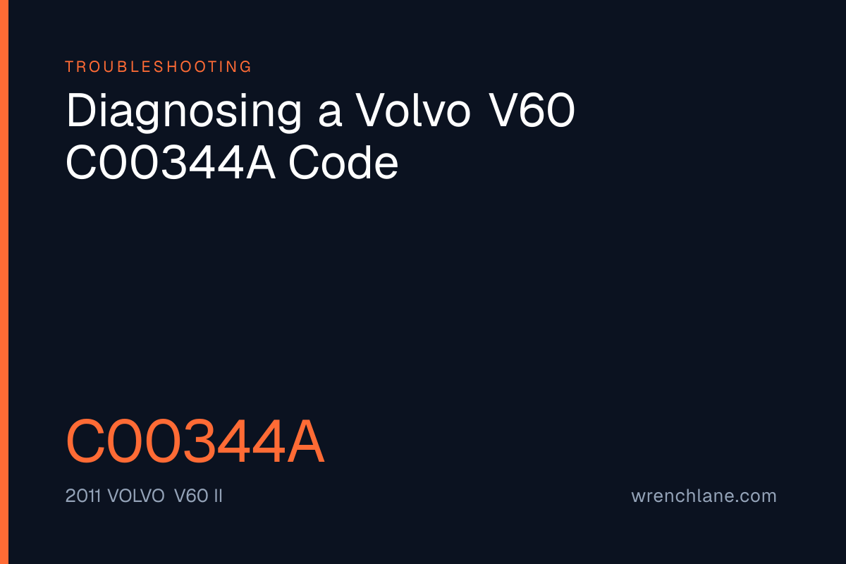 Diagnosing a Volvo V60 C00344A Code
