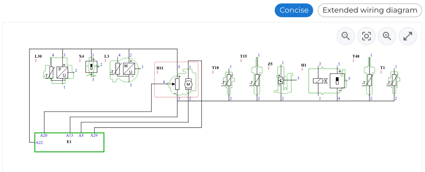 Wiring diagram for the H11 boost pressure control motor